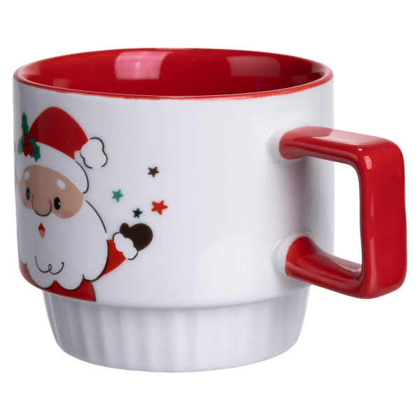Новорічна порцелянова Санта 400 (мл) Біла з червоним Yiwu FM-CS-50D - фото №4