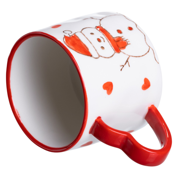 Новорічна порцелянова чашка Сніговик 350 (мл) Yiwu FM-CS-55A - фото №3