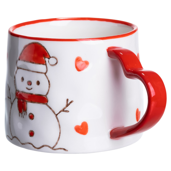 Новорічна порцелянова чашка Сніговик 350 (мл) Yiwu FM-CS-55A - фото №4