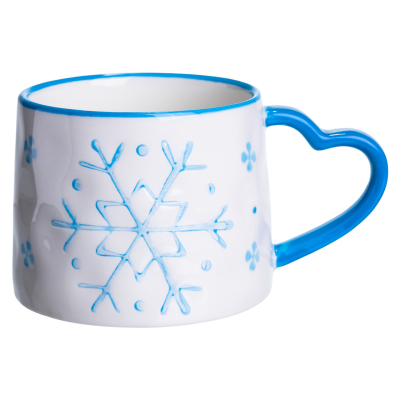 Новорічна порцелянова чашка Сніжинка 350 (мл) Yiwu FM-CS-55D - фото