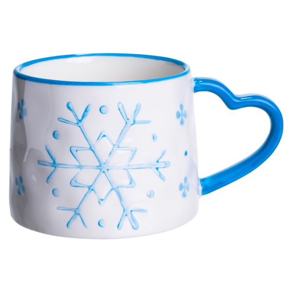 Новорічна порцелянова чашка Сніжинка 350 (мл) Yiwu FM-CS-55D - фото