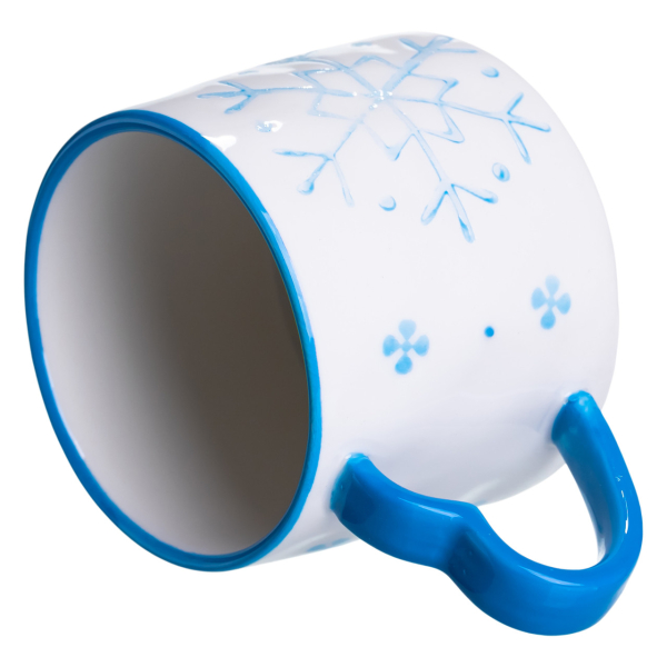 Новорічна порцелянова чашка Сніжинка 350 (мл) Yiwu FM-CS-55D - фото №3