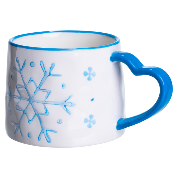 Новорічна порцелянова чашка Сніжинка 350 (мл) Yiwu FM-CS-55D - фото №4