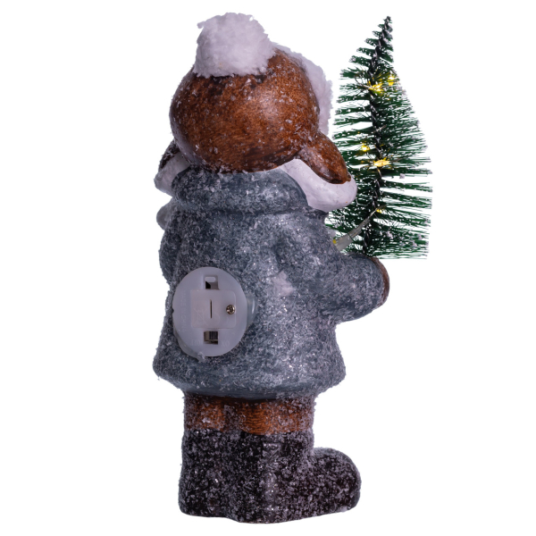 Новорічна фігурка з підсвічуванням Дівчинка з ялинкою з порцеляни 10×9×18 (см) CR-5-16 - фото №4