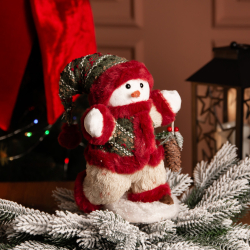 Новорічна фігурка Сніговик з шишкою 19×17×40 (см) CR-4-16