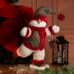 Новорічна фігурка Сніговик з шишкою 40×33×74 (см) CR-4-13