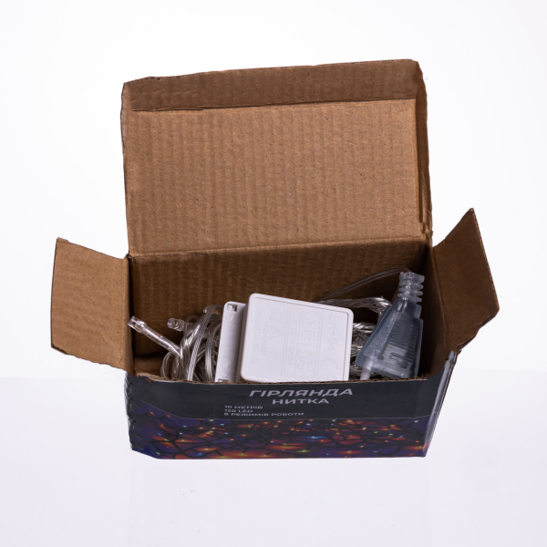 Новорічна гірлянда кімнатна нитка 10 м 120 LED чорний провід Жовтий W120LED10MBY - фото №3