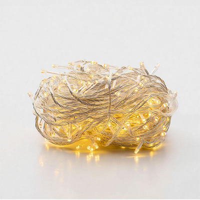 Новорічна гірлянда кімнатна нитка 22 м 220 LED білий провід Жовтий W220LED22MWY - фото
