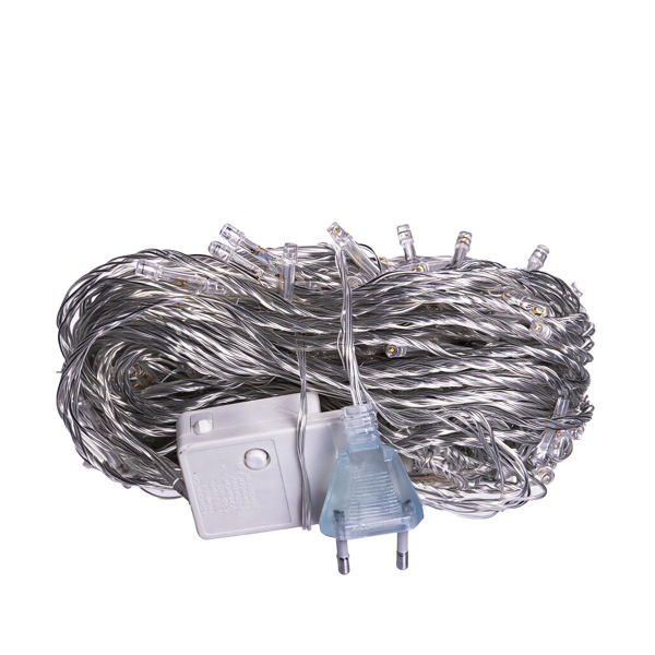 Новорічна гірлянда кімнатна нитка 22 м 220 LED білий провід Жовтий W220LED22MWY - фото №3