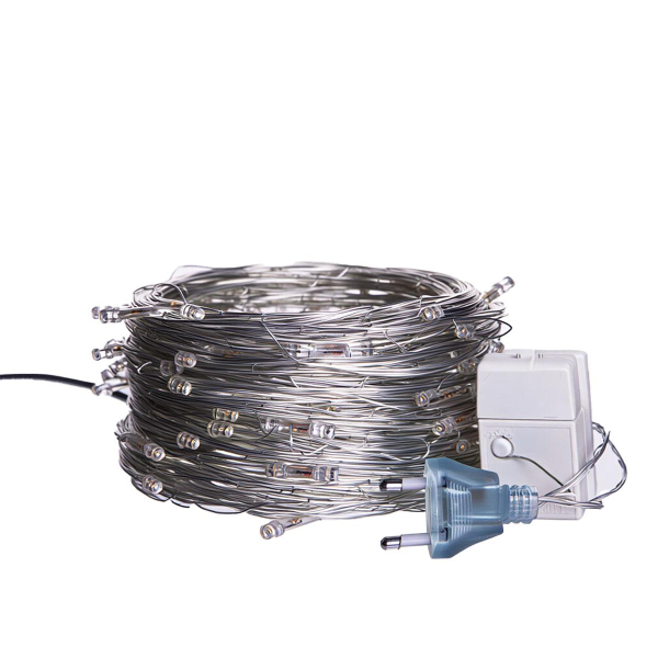 Новорічна гірлянда кімнатна нитка 22 м 220 LED білий провід Жовтий W220LED22MWY - фото №5