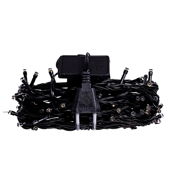 Новорічна гірлянда кімнатна нитка 22 м 220 LED чорний провід Жовтий W220LED22MBY - фото №3