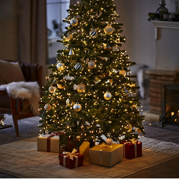 Новорічна гірлянда кімнатна нитка 22 м 220 LED чорний провід Жовтий W220LED22MBY - фото №9