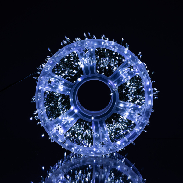 Новорічна гірлянда кімнатна роса 100 м 3000 LED Хвойна лапа зелений провід Біле сяйво D3000L100MGW - фото №2