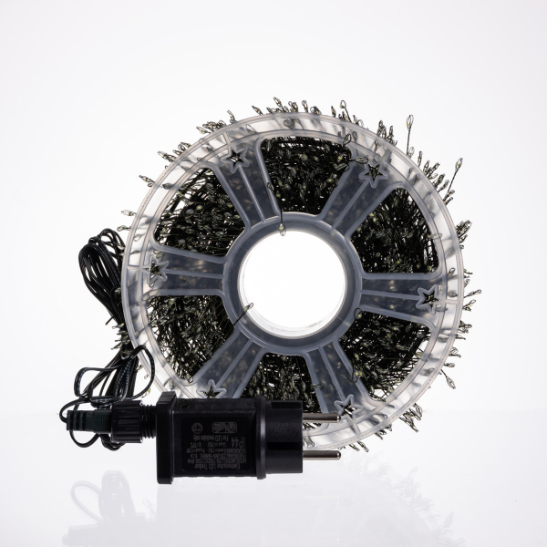 Новорічна гірлянда кімнатна роса 100 м 3000 LED Хвойна лапа зелений провід Біле сяйво D3000L100MGW - фото №4