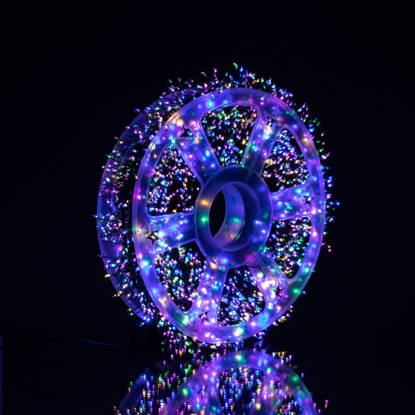 Новорічна гірлянда кімнатна роса 100 м 3000 LED Хвойна лапа зелений провід Мультиколір D3000L100MGML - фото №3