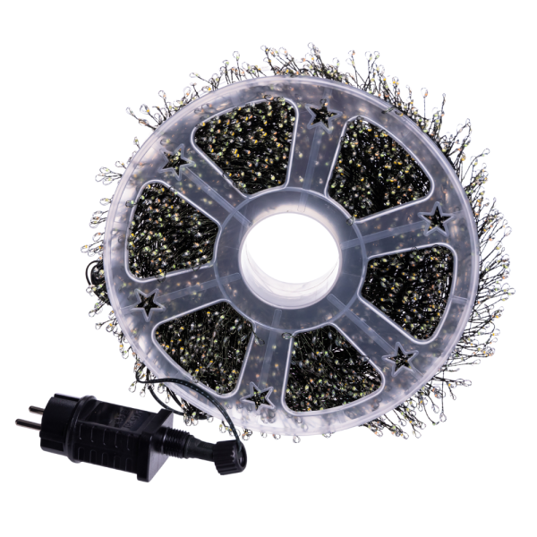 Новорічна гірлянда кімнатна роса 100 м 3000 LED Хвойна лапа зелений провід Мультиколір D3000L100MGML - фото №5