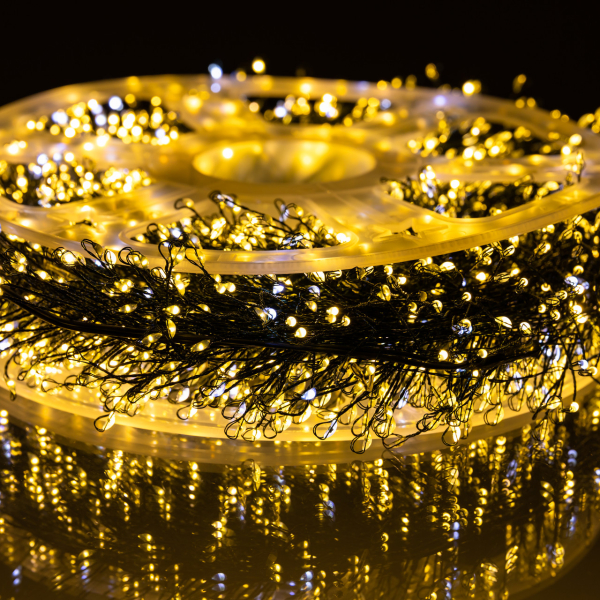 Новорічна гірлянда кімнатна роса 100 м 3000 LED Хвойна лапа зелений провід Жовте сяйво D3000L100MGY - фото №2