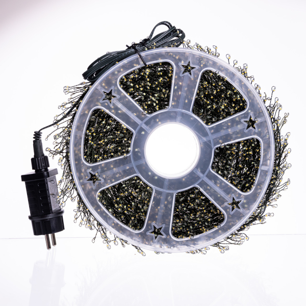 Новорічна гірлянда кімнатна роса 100 м 3000 LED Хвойна лапа зелений провід Жовте сяйво D3000L100MGY - фото №5