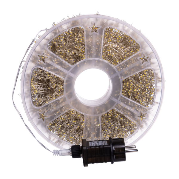 Новорічна гірлянда кімнатна роса Хвойна лапа 50 м 1500 LED білий провід Синє сяйво D1500L50MWBL - фото №3