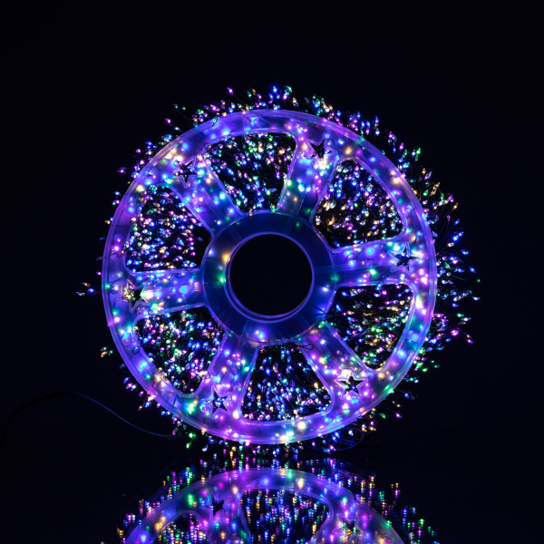 Новорічна гірлянда кімнатна роса Хвойна лапа 50 м 1500 LED зелений провід Мультиколір D1500L50MGML - фото №2