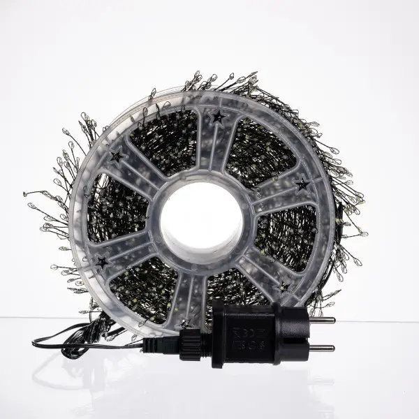 Новорічна гірлянда кімнатна роса Хвойна лапа 50 м  1500 LED зелений провід Синє сяйво D1500L50MGBL - фото №6