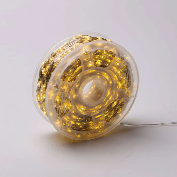 Гірлянда роса на пульті 200 метрів на 2000 світлодіодів крапля білий провід жовтий 2000L200MWY - фото №4