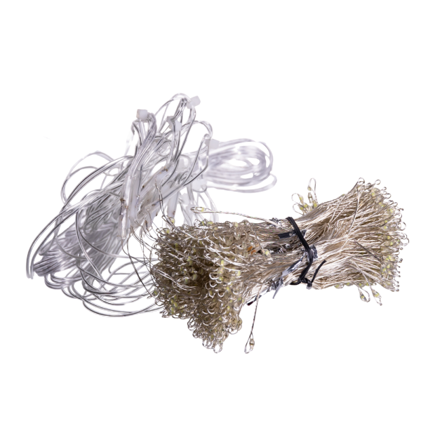 Новорічна гірлянда кімнатна штора роса Хвойна лапа 3х3 м 600 LED Біле світло D600LED3MW - фото №4