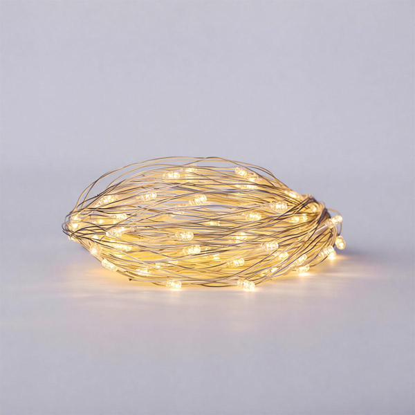 Новорічна гірлянда штора 2х2 м 80 LED кімнатна білий провід Жовтий ZWM2280LEDY - фото