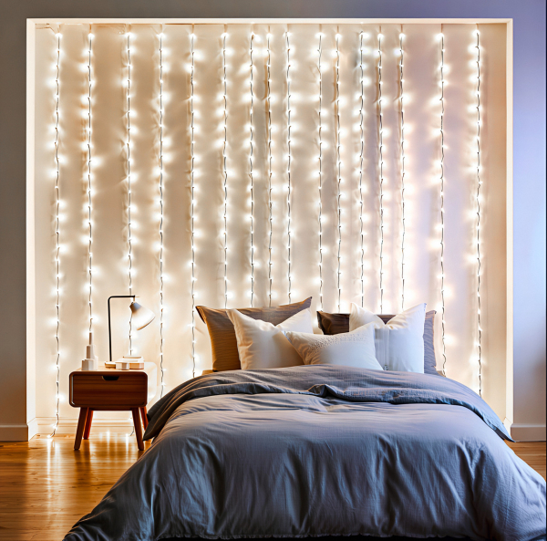 Новорічна гірлянда штора 3х3 м 192 LED кімнатна білий провід Білий ZWM33192LEDW - фото №2