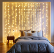 Новорічна гірлянда штора 3х3 м 192 LED кімнатна білий провід Жовтий ZWM33192LEDY - фото №1