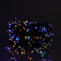 Новорічна гірлянда вулична 50 м 500 LED з сонячною батареєю чорний провід Мультиколір SB500L50MBML