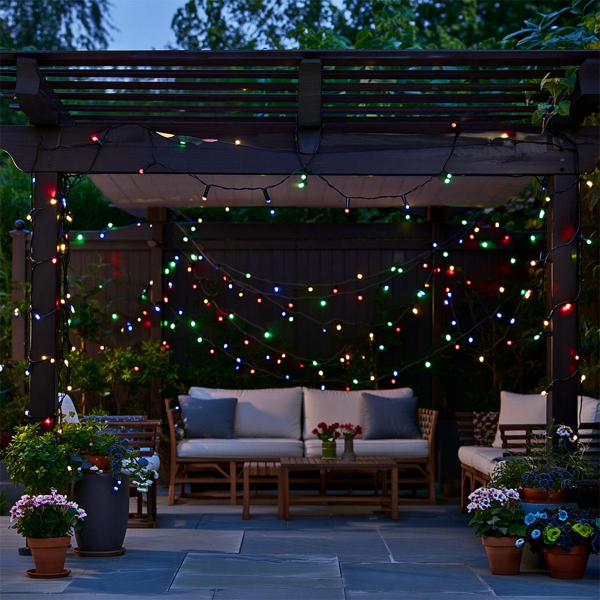 Новорічна гірлянда вулична 50 м 500 LED з сонячною батареєю чорний провід Мультиколір SB500L50MBML - фото №3