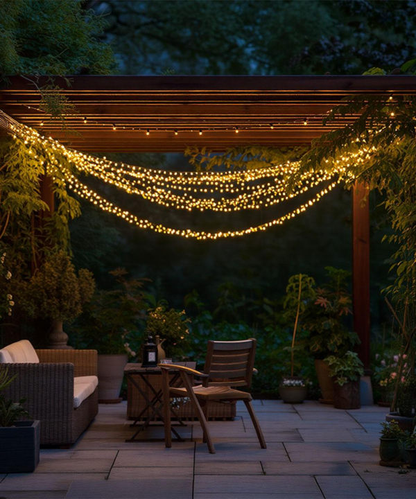 Новорічна гірлянда вулична 50 м 500 LED з сонячною батареєю чорний провід Жовтий SB500L50MBY - фото №3