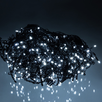 Новорічна гірлянда вулична Бахрома 36 м 600 LED чорний провід Білий 36МBW - фото