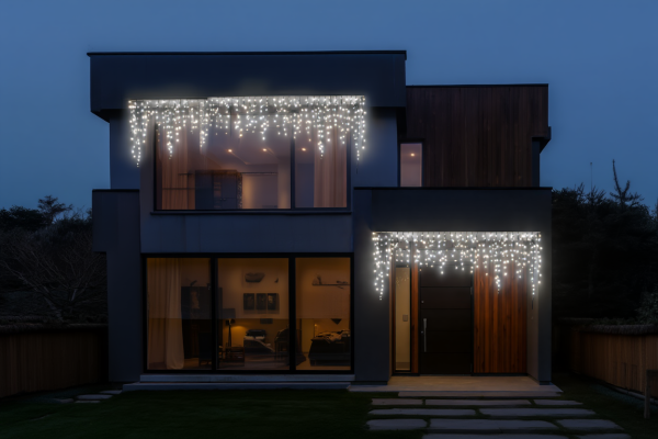 Новорічна гірлянда вулична Бахрома 36 м 600 LED чорний провід Білий 36МBW - фото №2