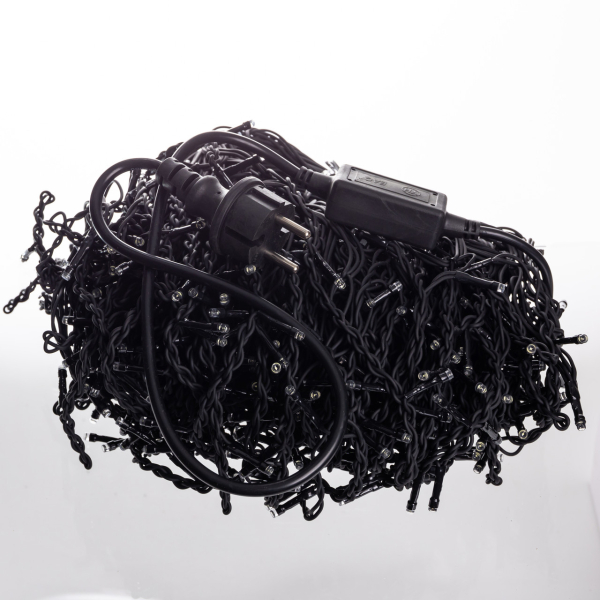 Новорічна гірлянда вулична Бахрома 36 м 600 LED чорний провід Білий 36МBW - фото №3