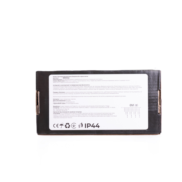 Новорічна гірлянда вулична Бахрома 6 м 105 LED білий провід Білий 6МWW - фото №4