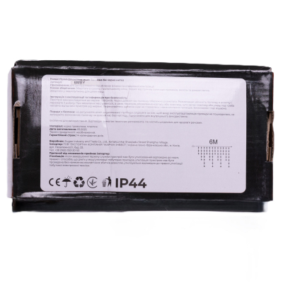 Новорічна гірлянда вулична Бахрома 6 м 105 LED чорний провід Жовтий 6МBY - фото