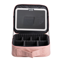 Органайзер косметичка з еко шкіри з дзеркалом та підсвічуванням 26×22×9 см HP-10-2AP