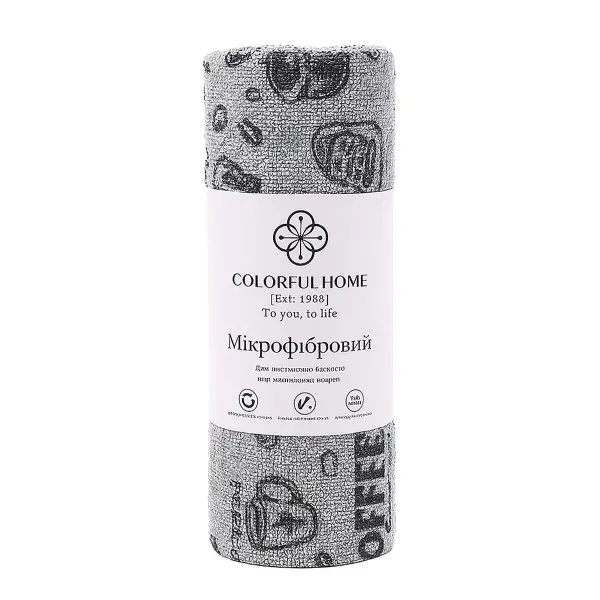 Відривні кухонні серветки з мікрофібри в рулоні 25х25 см (20 шт) Coffee Сірий 544-2G - фото