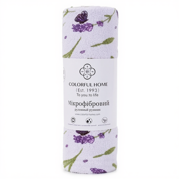 Відривні кухонні серветки з мікрофібри в рулоні 25х25 см (20 шт) Lavender Butterfly 544-1V - фото
