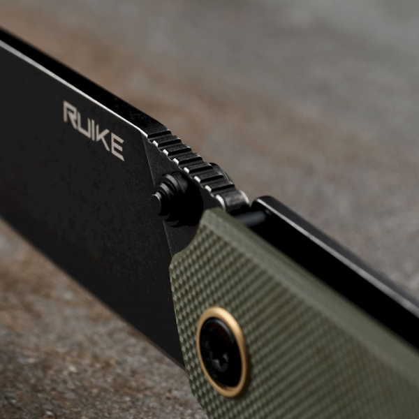 Ніж складаний туристичний Ruike P801-G, (8.6 см) 14C28N / G10 оливковий - фото №37