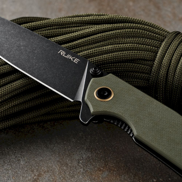 Ніж складаний туристичний Ruike P801-G, (8.6 см) 14C28N / G10 оливковий - фото №39