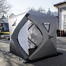 Намет зимовий утеплений "куб" (3-місний 210х210х210), Зимовий намет для рибалки туризму кемпінгу та подорожей Сірий LU-BD18G