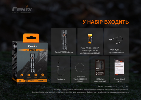 Ліхтар ручний Fenix PD25R - фото №14