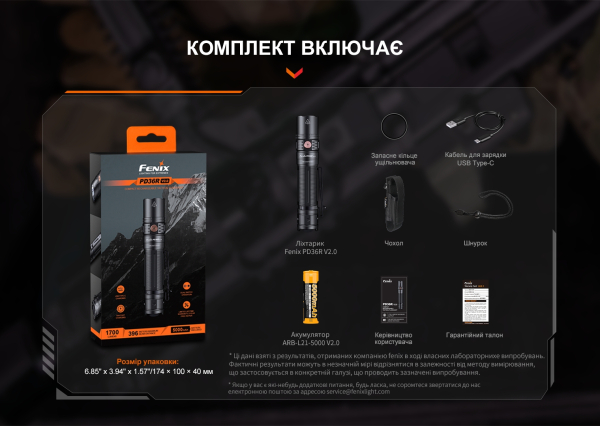 Ліхтар ручний Fenix PD36R V2.0 - фото №12