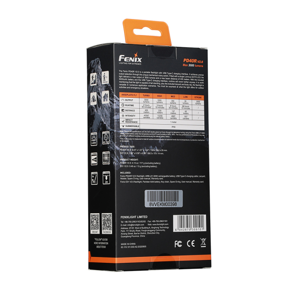 Ліхтар ручний Fenix PD40R V2.0 + подарунок Ліхтар ручний Fenix E01 V2.0 - фото №10