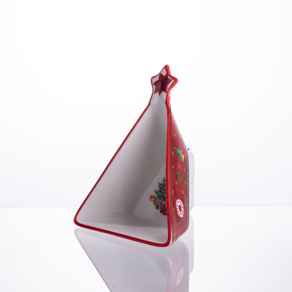 Піала новорічна з порцеляни у формі ялинки на Різдво 15×12×4 (см) HP-SDHK-15 - фото №2