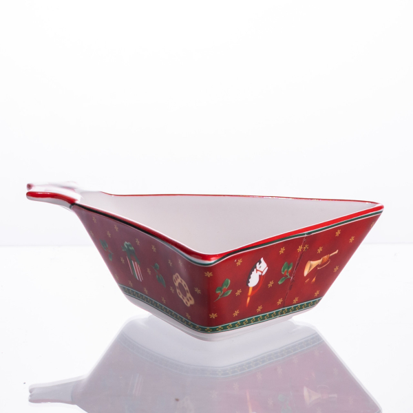 Піала новорічна з порцеляни у формі ялинки на Різдво 15×12×4 (см) HP-SDHK-15 - фото №4