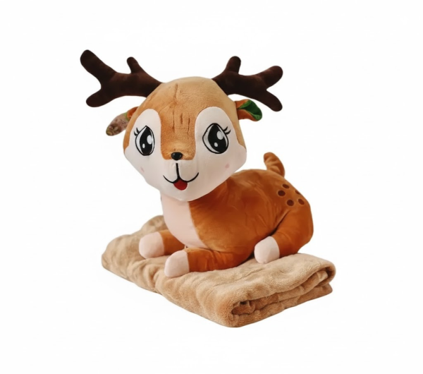 Плед-іграшка подушка 3 в 1 Собака Хаскі-матрос (110х150 см) з пледом Коричневий 520-3BR - фото №2